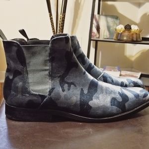 Aldo Mens Casual Blue Camo Pull On Chelsea Boots
